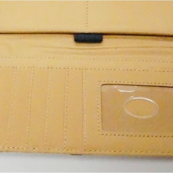 Liz Claiborne Cream Wallet with Monogram Pattern and Leather Trim EUC - Picture 6 of 6